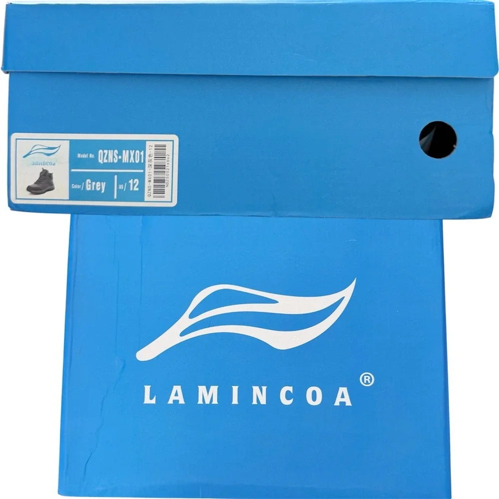 Lamincoa Mens Winter Snow Boots Grey Water Resistant Fur Lined Sz 12 NEW IN BOX